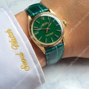 [정품] 롤렉스 오이스터 퍼페추얼 헐크그린 18K 옐로우골드 금통 (Rolex Oyster Perpetual Hulk Green 18K Solid YG)