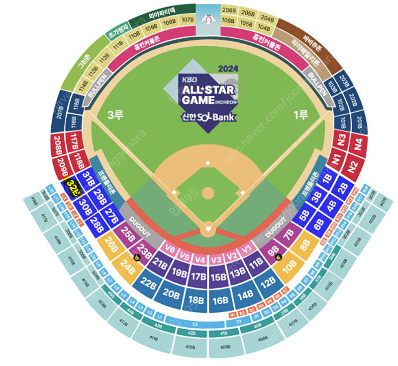 (07/05) KBO 올스타전 프라이데이 퓨처스 리그 3루 신한 SOL뱅크 워터존 4연석 정가양도합니다.