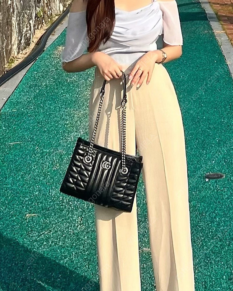 구찌 GG 마몽 스몰 토트백 블랙 이미지