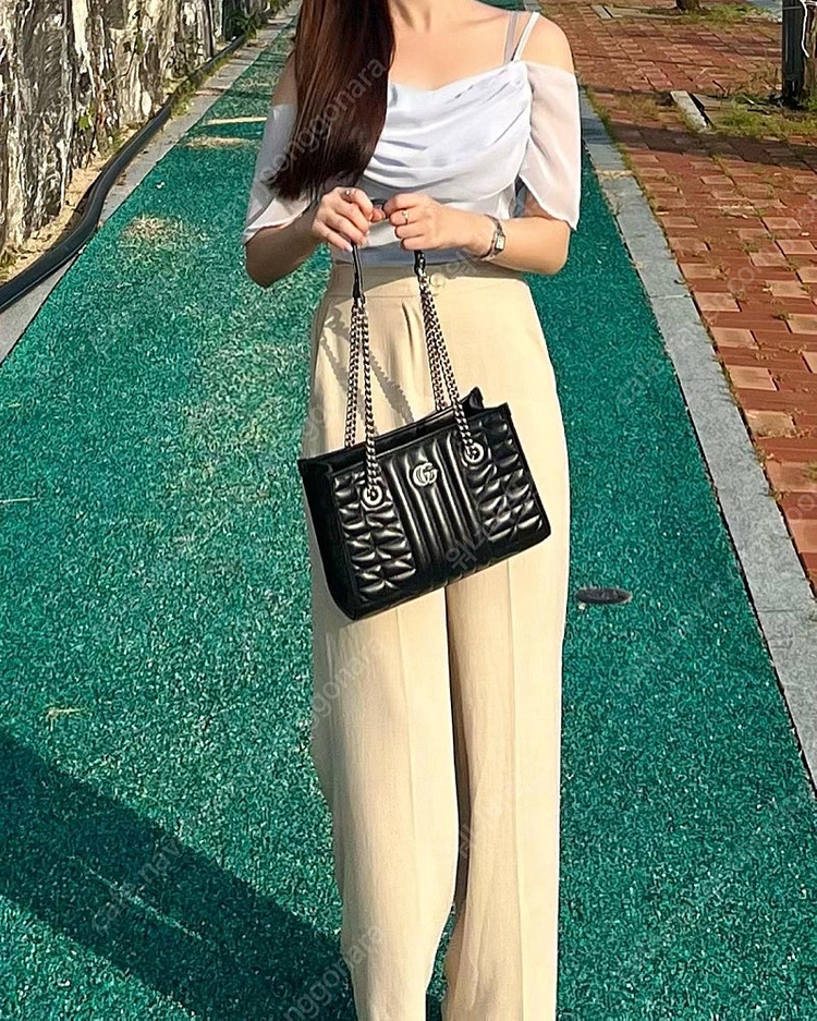 구찌 GG 마몽 스몰 토트백 블랙 이미지