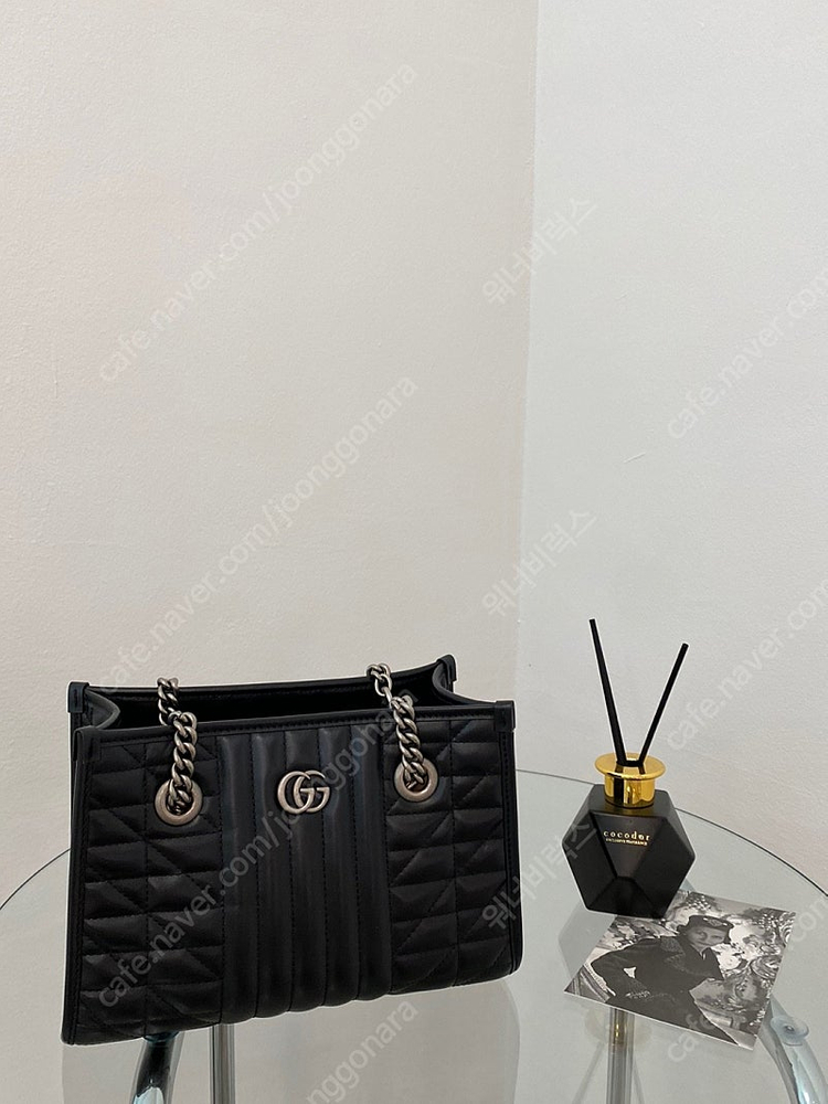 구찌 GG 마몽 스몰 토트백 블랙 이미지