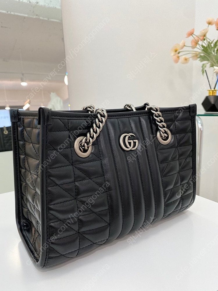 구찌 GG 마몽 스몰 토트백 블랙 이미지