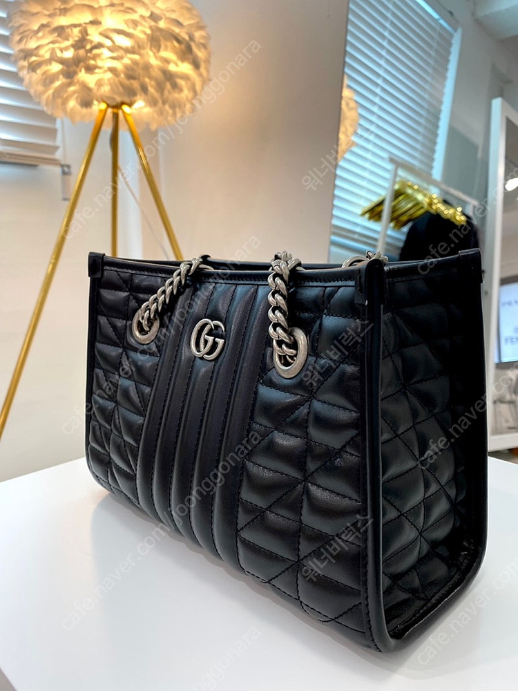 구찌 GG 마몽 스몰 토트백 블랙 이미지