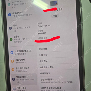 갤럭시탭 S9 256기가 wifi 삼케플 가능 새제품급 자급제