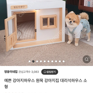 영웅이네집 원목 강아지집 대리석 하우스 소형