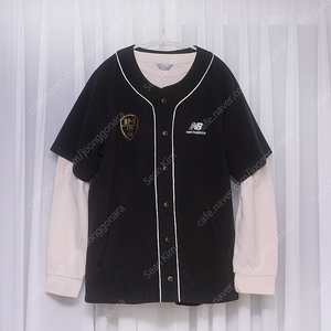 뉴발란스 베이스볼 유니폼 레이어드 셔츠 자켓 블랙 (100)