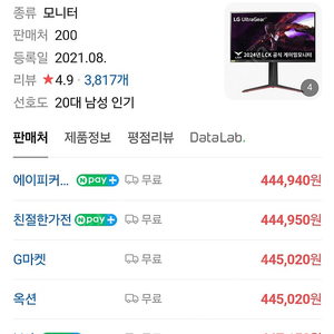 LG전자 울트라기어 27GP850 미개봉 새상품