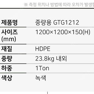 GTG 1200*1200*1500 녹색 플라스틱 파레트 6개 판매합니다(동일플라스틱)