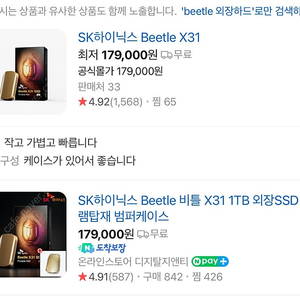 SK하이닉스 Beetle X31 Portable SSD (1TB) SSD 외장하드