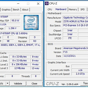 i7-9700kf + z370 arous보드 판매합니다