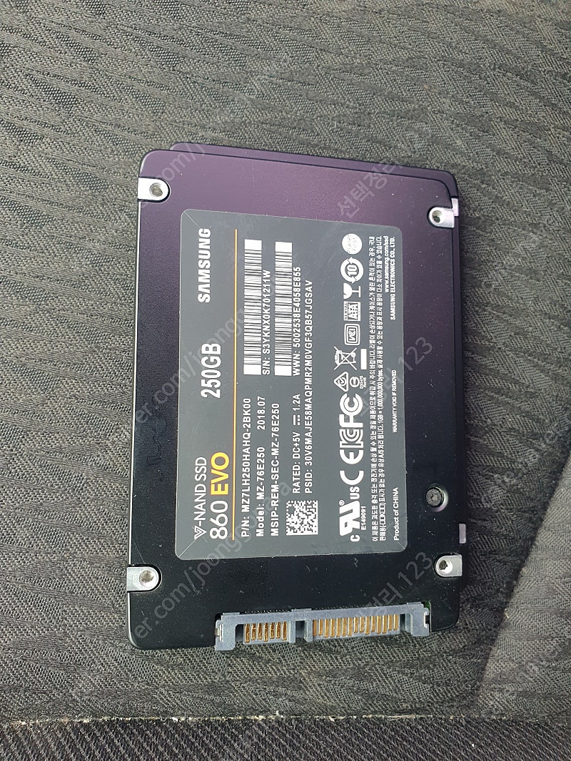 삼성 ssd 860evo 250g 3개일괄팝니다