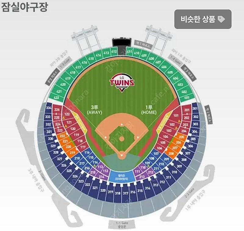 6월 27일 잠실야구장 LG vs 삼성 3루 레드석 225블럭 2연석 양도2매 일괄 34000원