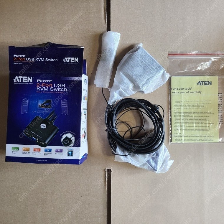 미사용 ATEN USB 2포트 KVM CS22U