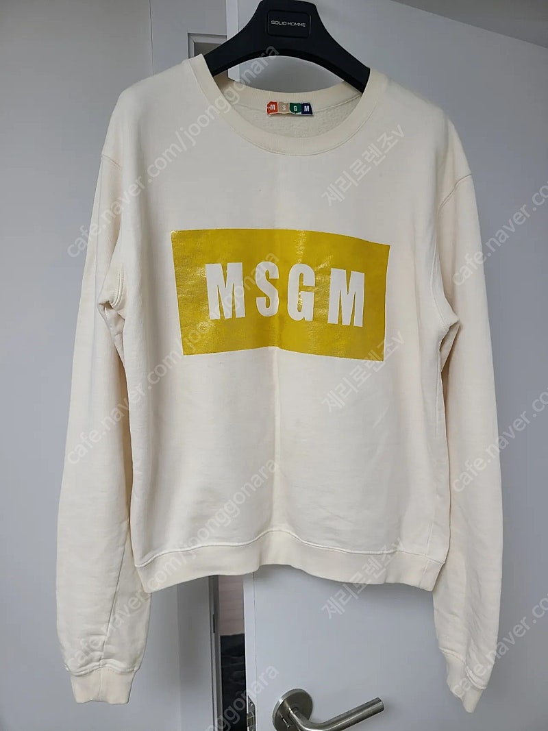 MSGM 박스 레터링 맨투맨 티셔츠 S