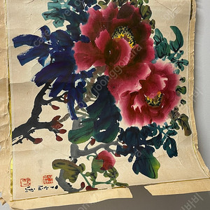 옛날 동양화 목단 플라워그림 모란꽃 옛날그림