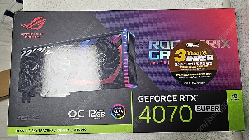 [신품급/하남미사] ASUS ROG STRIX 지포스 RTX 4070 SUPER O12G GAMING OC D6X 12GB