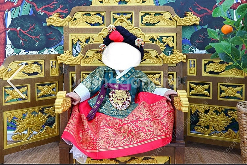 아기 어좌 용좌 세트, 일월오봉도 롤스크린 베이비 스튜...--2