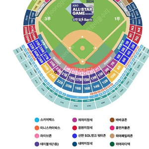 6일 올스타전 드림vs나눔 3루 내야지정석 단석 1석 통로석