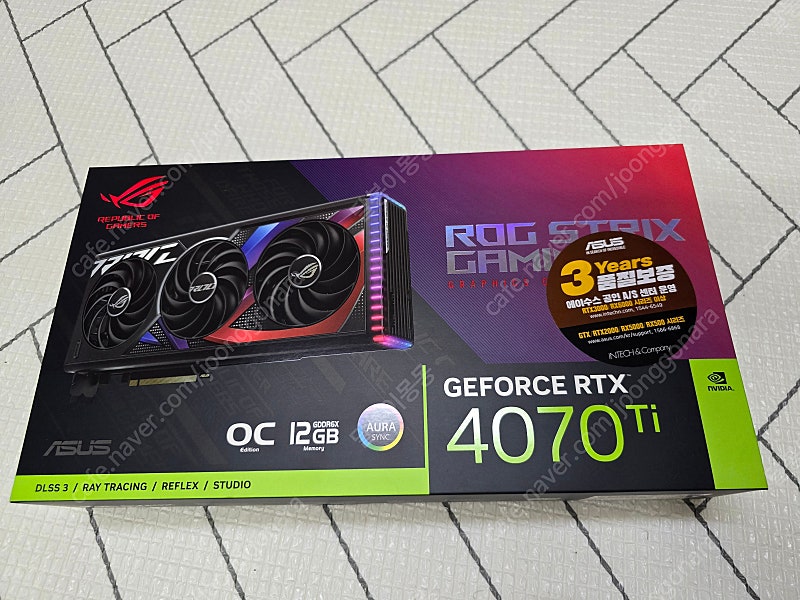 ASUS ROG STRIX RTX 4070Ti 스트릭스 OC 판매합니다.