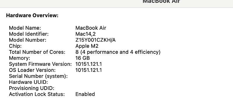 M2 맥북에어 / 13인치 / 8코어 / 16GB 판매 이미지