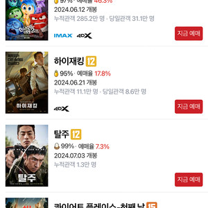 오늘 CGV 2D 예매 대행