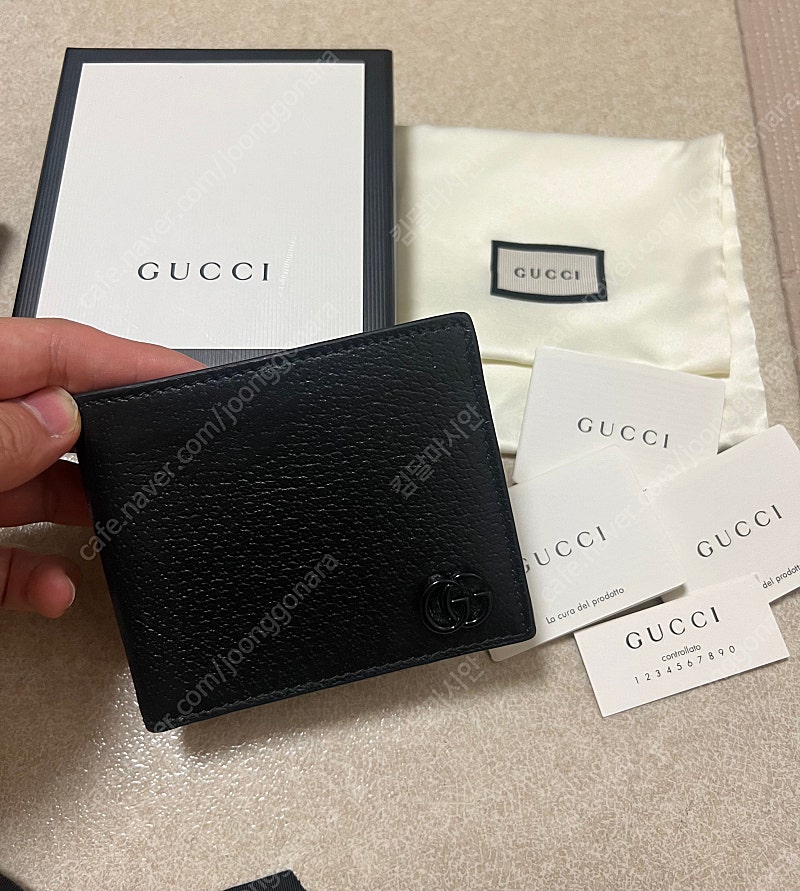 [정품] 구찌 Gucci 마몬트 블랙 로고 GG 남자 반지갑