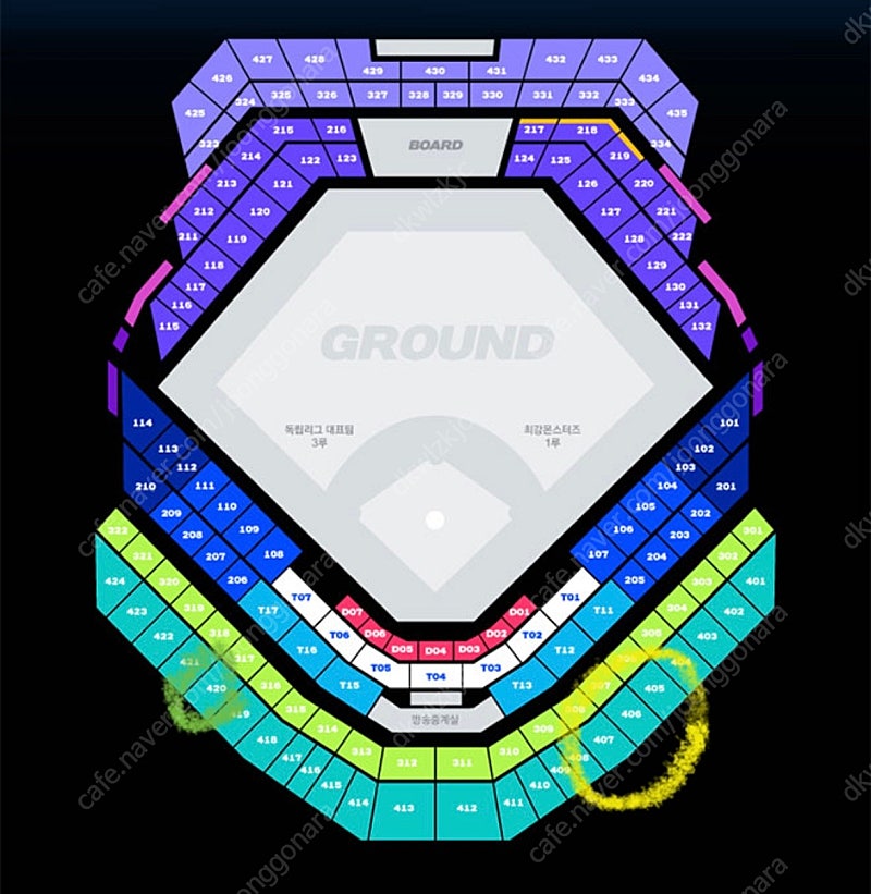 최강야구 6/30(일) 4층지정석 406블럭 4연석