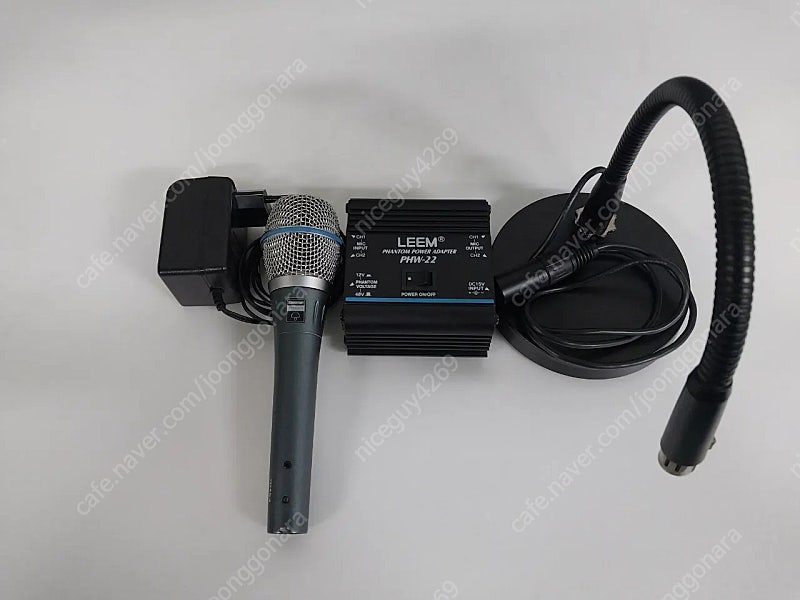 슈어 SHURE 베타 BETA 87A 유선마이크 PHW-22 LEEM 팬텀파워전원공급기