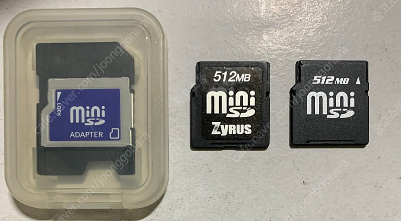 512메가 저용량 미니 SD 메모리카드 2개 일괄 판매