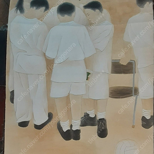 한국화 소녀와 아이들 그림