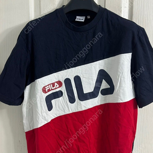 FILA 휠라 로고 루즈핏 반팔 티셔츠 네이비