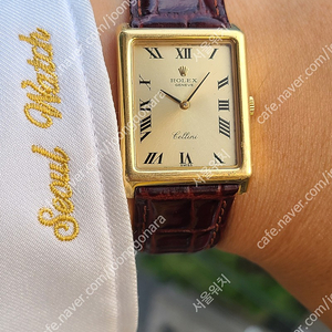 [정품] 롤렉스 셀리니 탱크 블랙로만 18K 옐로우골드 금통 빈티지 (Rolex Cellini Tank Black Roman Dial 18K Solid YG Vintage)