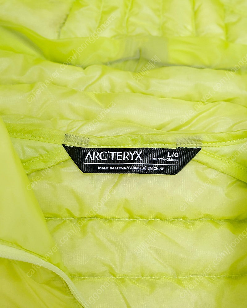 (정품 50% 할인) 아크테릭스 세륨 하이브리드 다운 후디 형광색 Arc'teryx Cerium Hybrid Down Hoodie