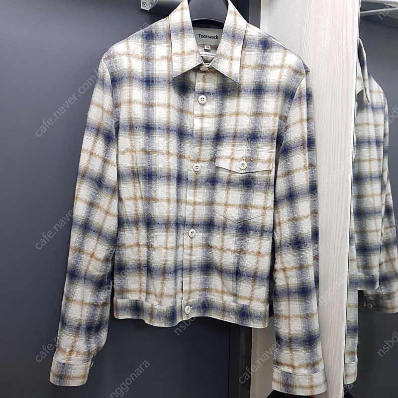 토니웩 / Brushed-Effect Check Shirt Blouson (Japanese Fabric)_ Ecru/Blue / L