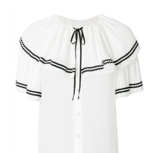 Philosophy Di Lorenzo Serafini embroidered ruffle neck blouse