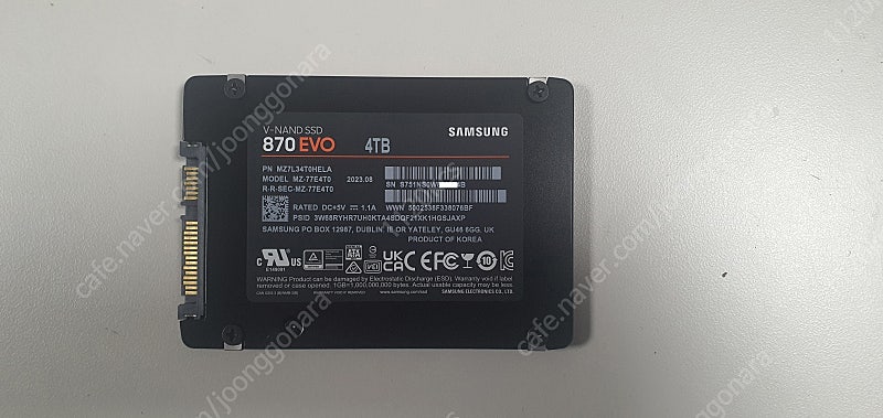 삼성전자 870 EVO 4TB 정품 28년 11월 무상AS 가격인하