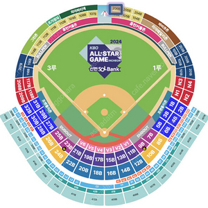 [KBO 올스타전] 7월6일 토요일 드림 vs. 나눔 1루 외야지정석 2연석 판매합니다.