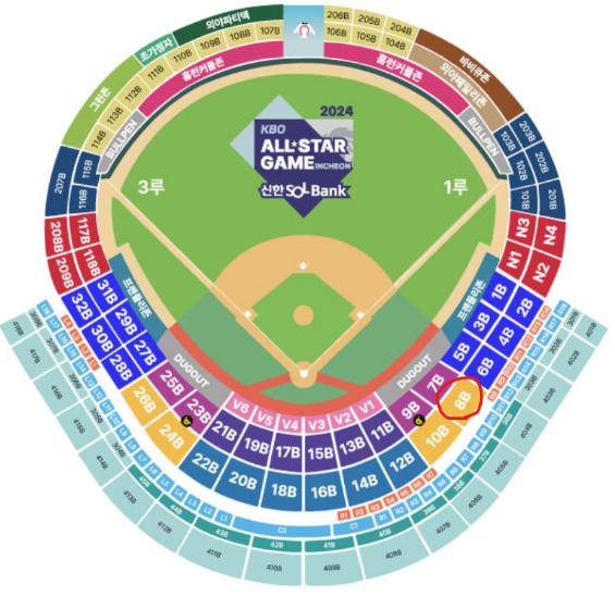 KBO 올스타전 7월6일 토요일 1루 패밀리존 4연석 테이블석 양도