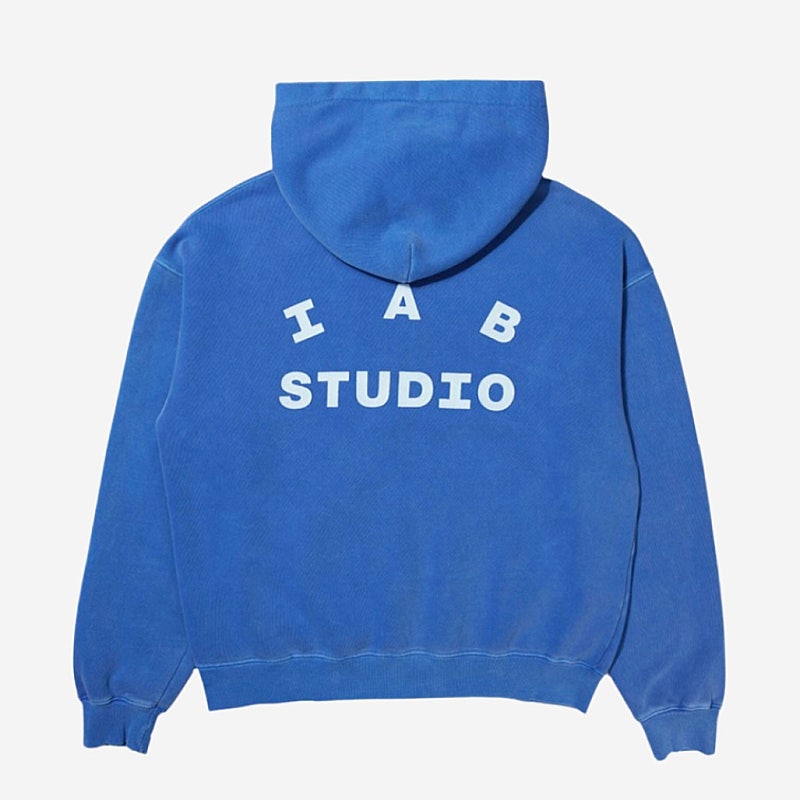 [XL] 22FW IAB STUDIO 아이앱 스튜디오 피그먼트 후드 티셔츠 후드티 로얄블루