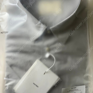 [운포] 포터리 반팔셔츠(택만 제거한 포터리비닐,플라스틱 고정핀 그대로 보관중인 새상품,4사이즈,실버)
