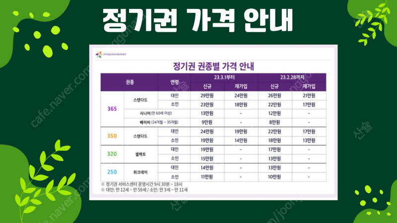 에버랜드 정기권(구 연간이용권)