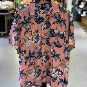 (새상품,95M) 남자 하와이안 셔츠, 뉴에라 남방,리조트 보일 하와이안 셔츠 핑크 (95M) 49,000원