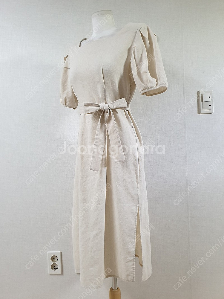 여성롱원피스 베이지 린넨느낌 55 66 77 스퀘어넥 ...--2