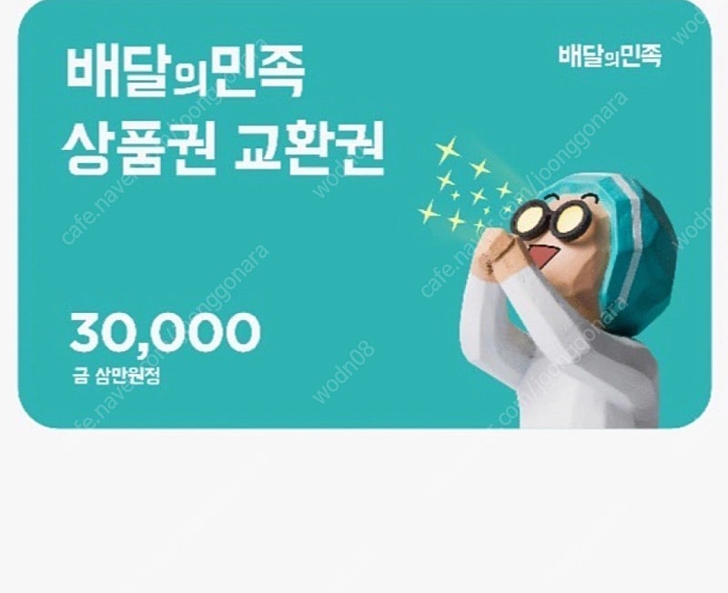 배달의 민족 3만원 금액권
