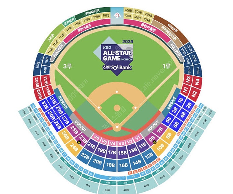 <최저가> KBO 올스타 야구 인천 중앙 3,4층 지정석 2/3/4연석 양도