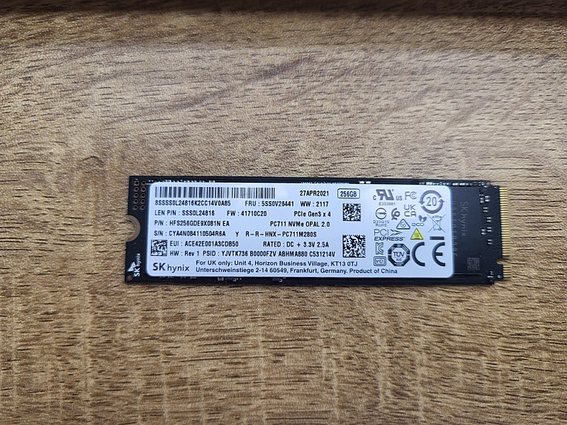 SK 하이닉스 PC711 M.2 2280 NVMe SSD 256GB 택포 판매합니다