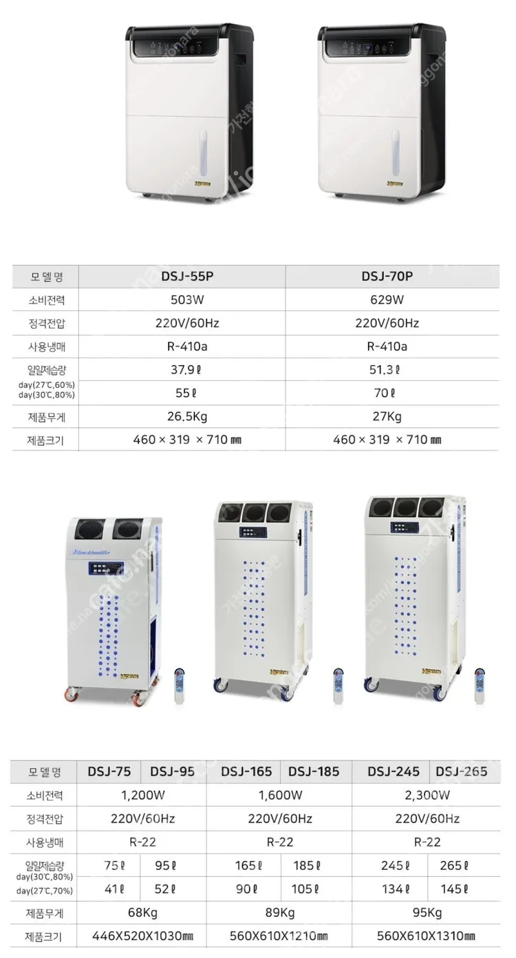 [판매]한솔 산업용제습기/산업용이동식에어컨/냉풍기/캠핑용에어컨/캠핑용선풍기 도매출고 이미지