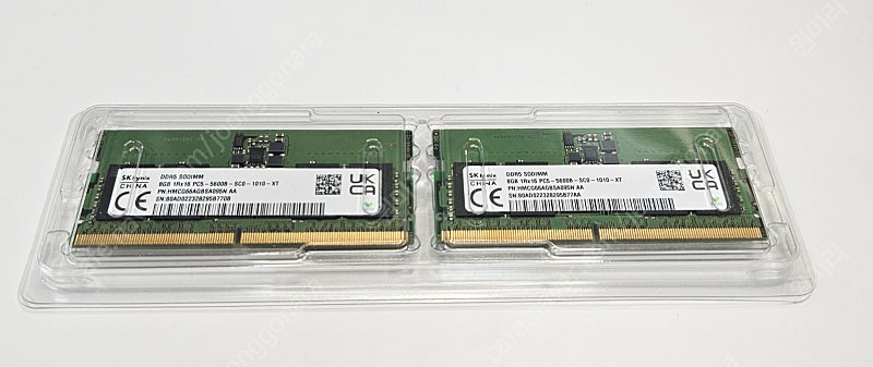 노트북, 미니PC용 DDR5 5600MHz 하이닉스 16GB X 2 총 32GB / 8GB X 2 총 16GB (SER7, SER8 에서 사용했음)