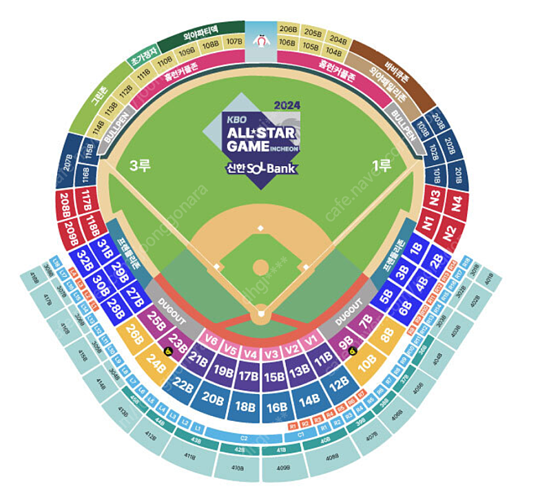 KBO 올스타전 드림 vs 나눔 1루 204구역 외야지정석 2연석 7/6 토요일