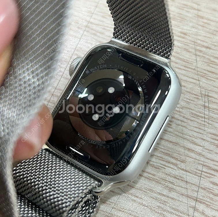 애플워치9 GPS 풀박+애플케어+스테인스트랩+실버 41...--7